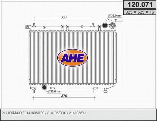 120.071 AHE Cooling System Radiator, engine cooling