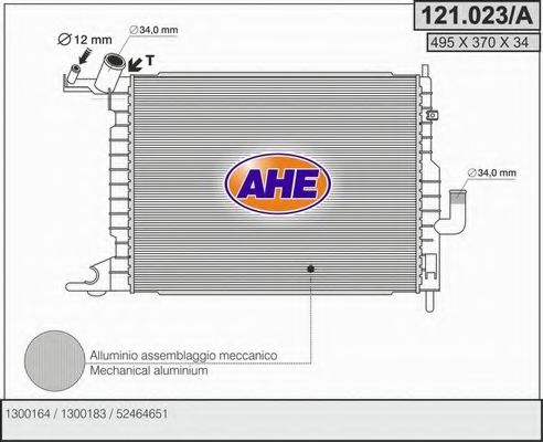121.023/A AHE Cooling System Radiator, engine cooling