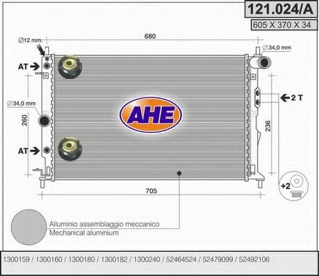 121.024/A AHE Cooling System Radiator, engine cooling