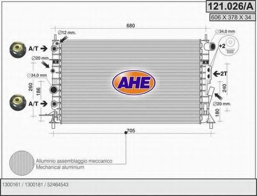 121.026/A AHE Cooling System Radiator, engine cooling