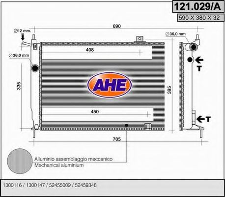 121.029/A AHE Cooling System Radiator, engine cooling