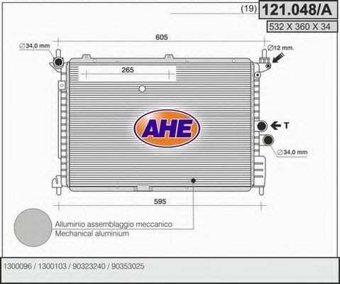 121.048/A AHE Cooling System Radiator, engine cooling