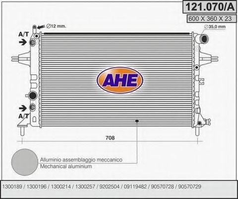 121.070/A AHE Cooling System Radiator, engine cooling