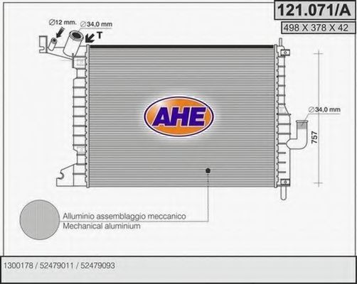 121.071/A AHE Радиатор, охлаждение двигателя