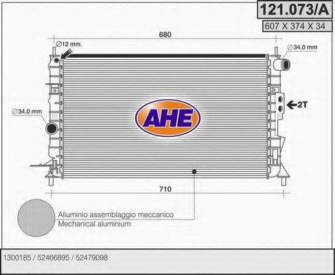 121.073/A AHE Cooling System Radiator, engine cooling