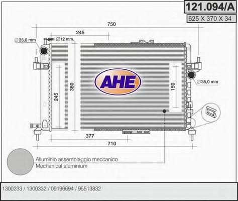 121.094/A AHE Cooling System Radiator, engine cooling