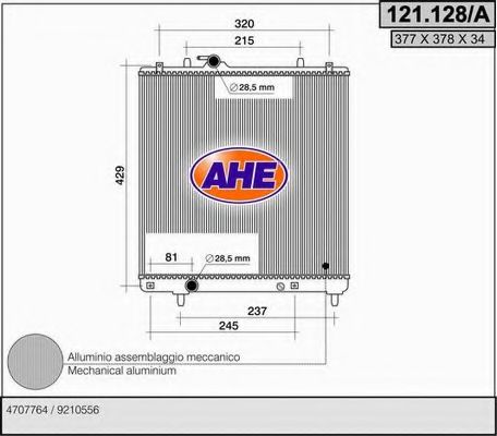121.128/A AHE Cooling System Radiator, engine cooling