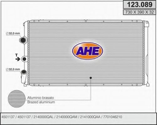 123.089 AHE Cooling System Radiator, engine cooling