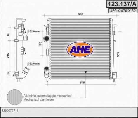 123.137/A AHE Cooling System Radiator, engine cooling