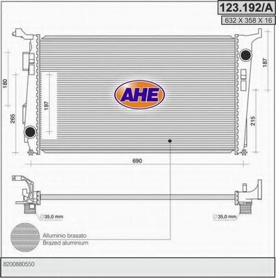 123.192/A AHE Cooling System Radiator, engine cooling