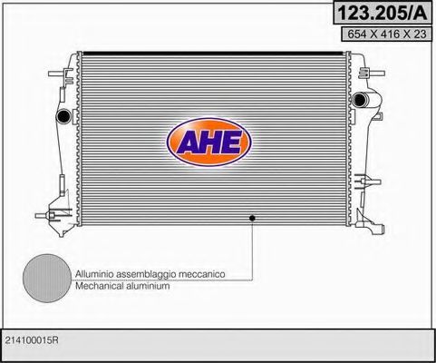 123.205/A AHE Радиатор, охлаждение двигателя