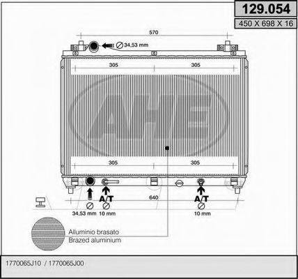 129.054 AHE Cooling System Radiator, engine cooling