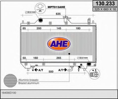 130.233 AHE Cooling System Radiator, engine cooling