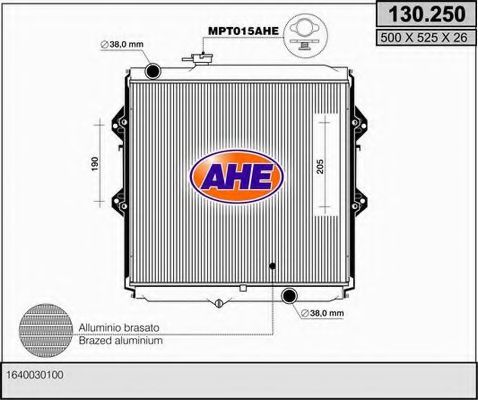 130.250 AHE Cooling System Radiator, engine cooling