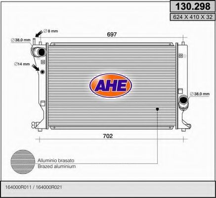 130.298 AHE Cooling System Radiator, engine cooling