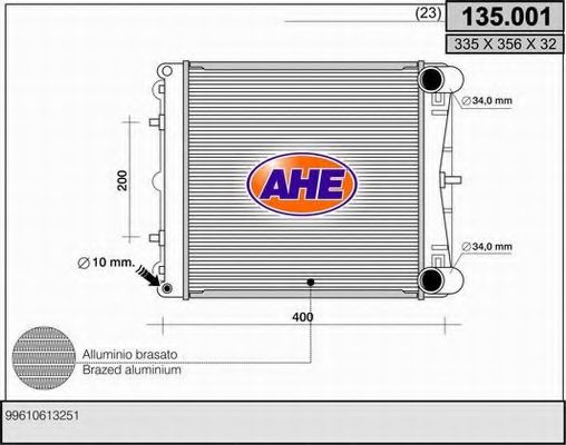 135.001 AHE Final Drive Joint Kit, drive shaft