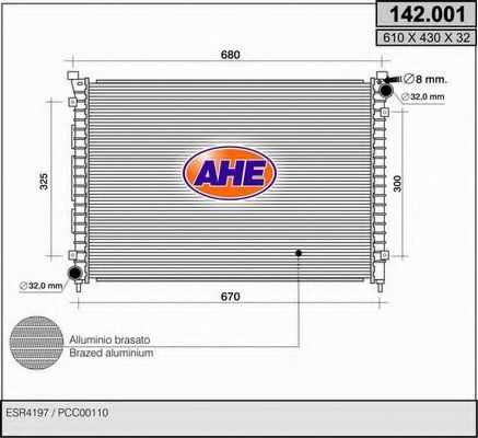 142.001 AHE Brake System Brake Pad Set, disc brake