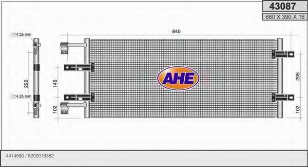 43087 AHE Condenser, air conditioning