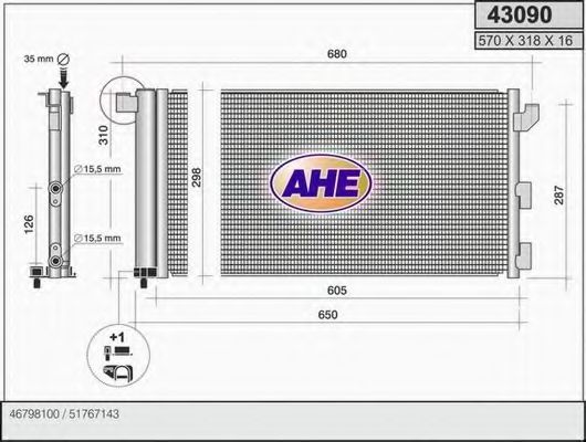 43090 AHE Air Conditioning Condenser, air conditioning