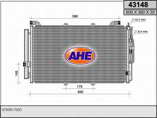 43148 AHE Condenser, air conditioning