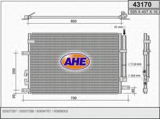 43170 AHE Condenser, air conditioning