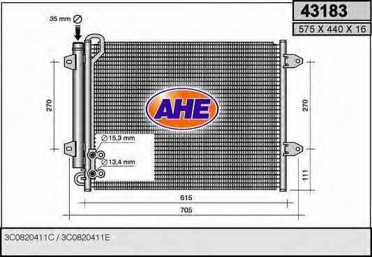 43183 AHE Air Conditioning Condenser, air conditioning