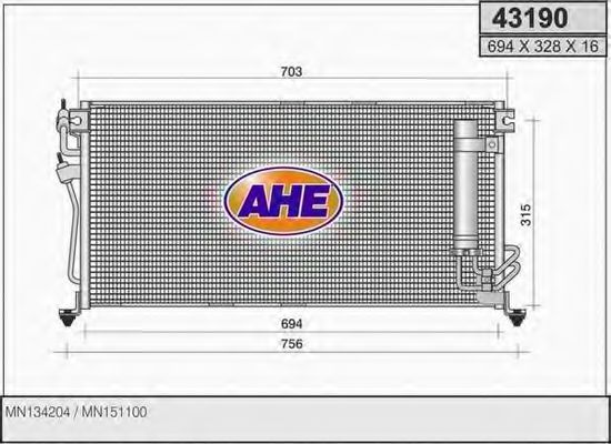 43190 AHE Klimaanlage Kondensator, Klimaanlage