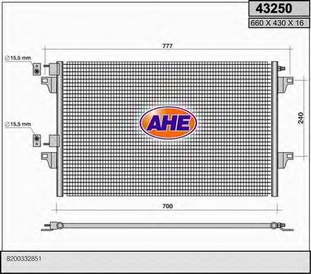 43250 AHE Condenser, air conditioning