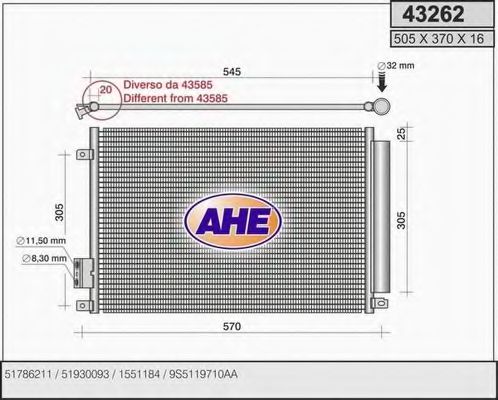 43262 AHE Cable, parking brake