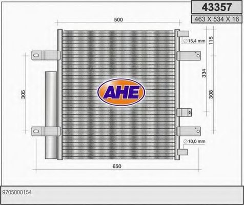 43357 AHE Condenser, air conditioning