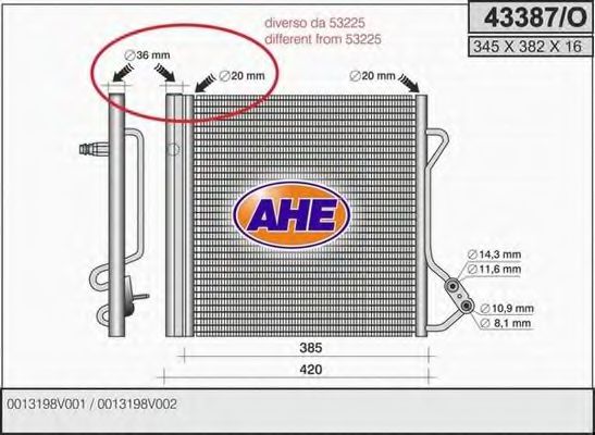 43387/O AHE Condenser, air conditioning