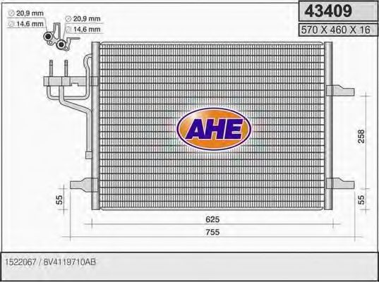 43409 AHE Condenser, air conditioning
