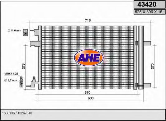 43420 AHE Condenser, air conditioning
