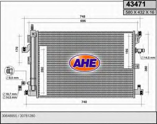 43471 AHE Condenser, air conditioning