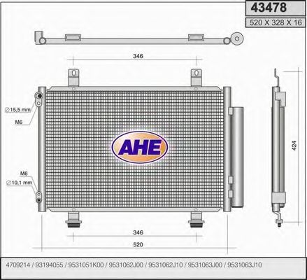 43478 AHE Cable, parking brake