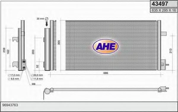 43497 AHE Condenser, air conditioning