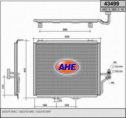 43499 AHE Condenser, air conditioning
