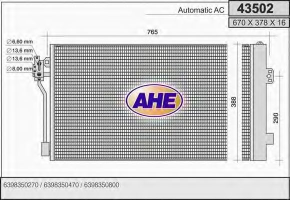43502 AHE Condenser, air conditioning
