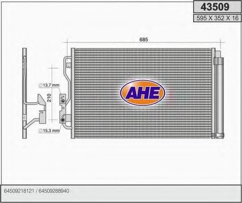 43509 AHE Condenser, air conditioning