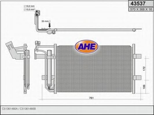 43537 AHE Condenser, air conditioning