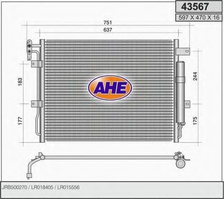 43567 AHE Condenser, air conditioning