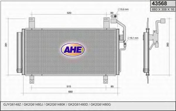 43568 AHE Air Conditioning Compressor, air conditioning