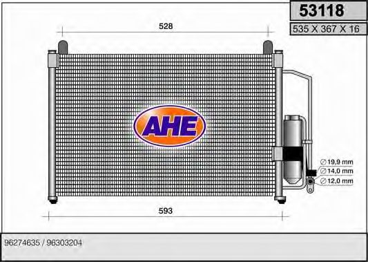 53118 AHE Охлаждение Радиатор, охлаждение двигателя
