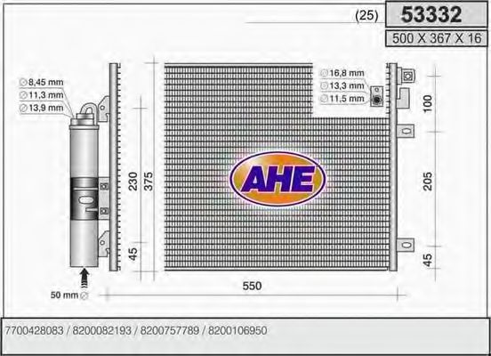 53332 AHE Air Conditioning Condenser, air conditioning