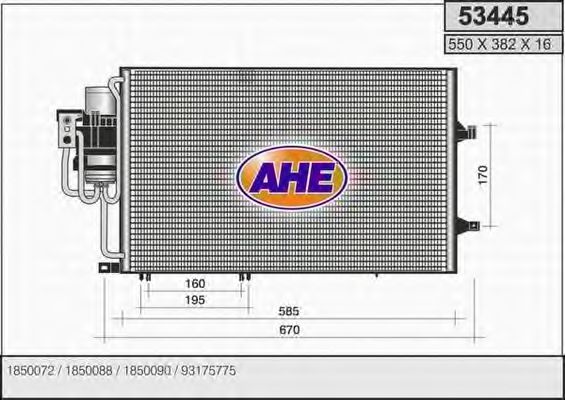 53445 AHE Radiator, engine cooling
