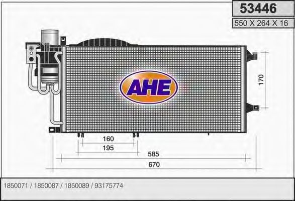 53446 AHE Condenser, air conditioning