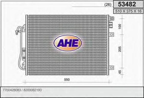 53482 AHE Condenser, air conditioning