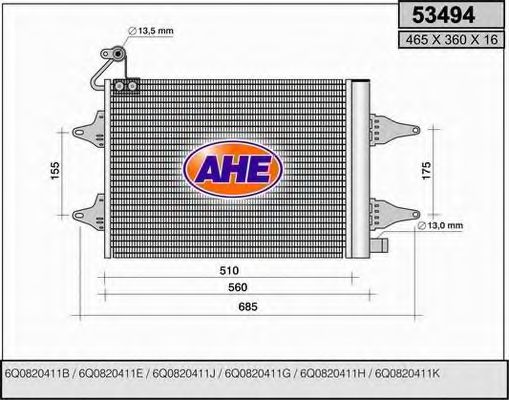 53494 AHE Cylinder Head Gasket, cylinder head cover