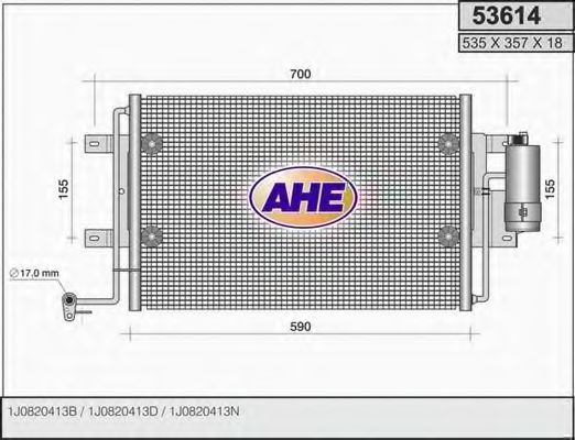 53614 AHE Condenser, air conditioning