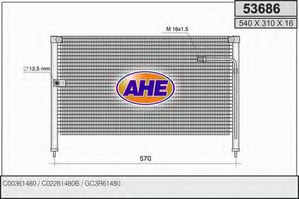 53686 AHE Condenser, air conditioning